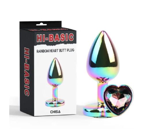 Анальна пробка Hi-Basi Rainbow Heart Butt Plug Chisa