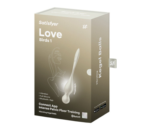 Вагинальные смарт-шарики с вибрацией Satisfyer Love Birds 1 Connect App White, 78 г