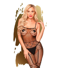 Бодистокинг с чулками и геометрическим рисунком Penthouse - Firecracker Black S/L