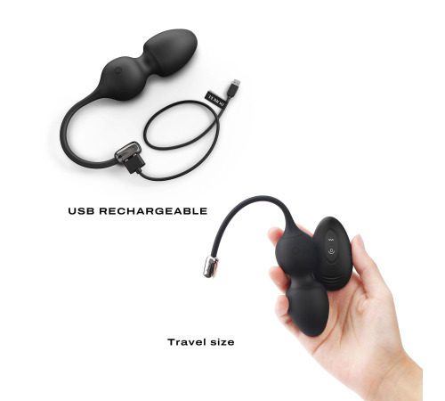 Вагинальные шарики Dorcel LOVE BALLS BLACK, вибрации и движения внутреннего шарика, пульт ДУ