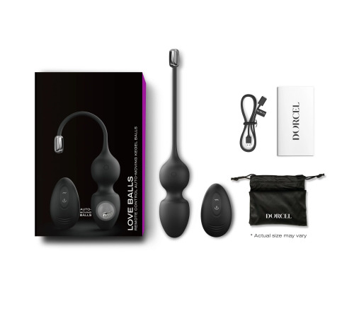 Вагинальные шарики Dorcel LOVE BALLS BLACK, вибрации и движения внутреннего шарика, пульт ДУ