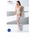 Бодистокинг Passion BS062 white, комбинезон, имитация чулок