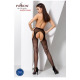 Колготки-бодістокінги з відкритим доступом Passion S017 One Size, Black, імітація панчіх та пояса