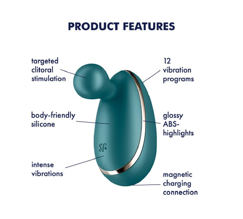 Вибратор для наружной стимуляции Satisfyer Spot On 1 Green, гибкий отросток