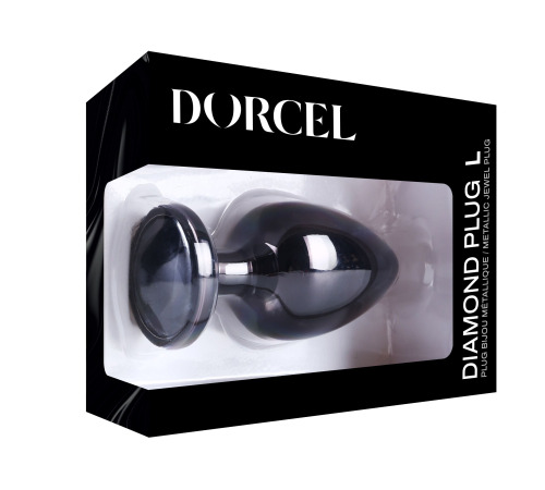 Металева анальна пробка з кристалом Dorcel Diamond Plug Black L