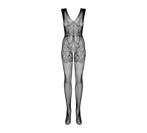 Бодістокінг Obsessive Bodystocking F234 S/M/L, абстрактний малюнок, глибоке декольте