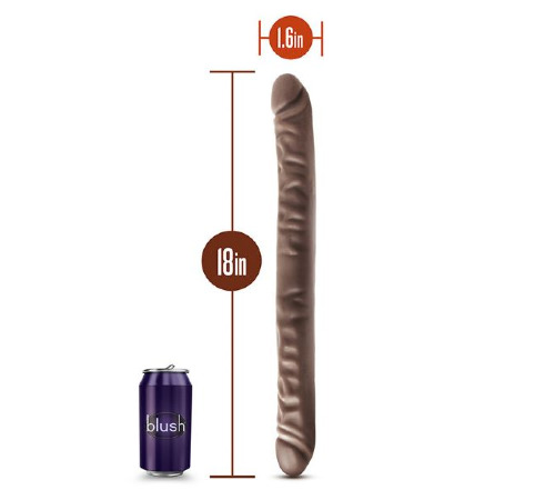 Двойной фаллоимитатор DR SKIN 18INCH CHOCOLATE   