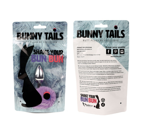 Анальная пробка FeelzToys - Bunny Tails Butt Plug Purple