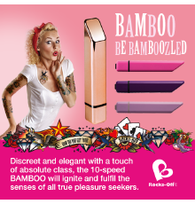 Мощный минивибратор Rocks Off Bamboo Rose Gold