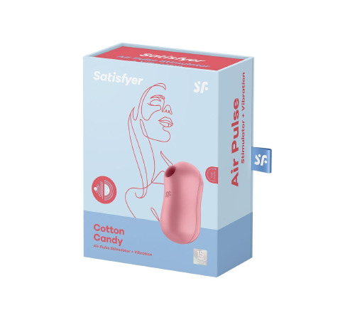 Вакуумный стимулятор с вибрацией Satisfyer Cotton Candy Light Red