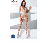 Бодістокінг Passion BS058 white, комбінезон, дуже повітряний