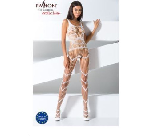 Бодистокинг Passion BS058 white, комбинезон, очень воздушный