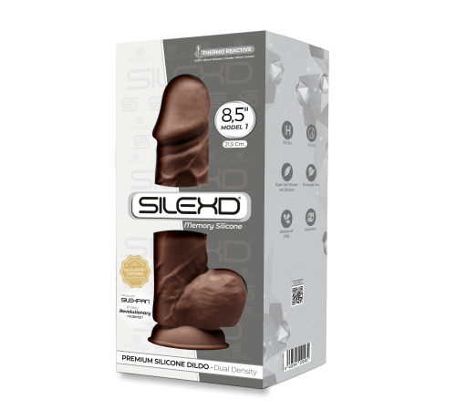 Фалоімітатор SilexD Norman Brown (MODEL 4 size 8.5in), двошаровий, силікон + Silexpan, діаметр 5 см