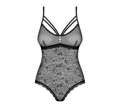 Кружевное боди с доступом 818-TED-1 teddy XS/S, черное