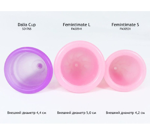 Менструальная чаша Femintimate Eve Cup размер L с переносным душем, диаметр 3,8см