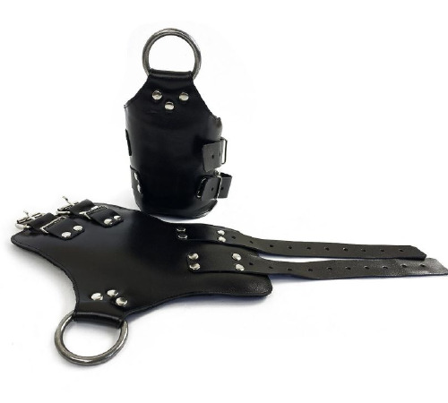 Манжети для підвісу за руки Kinky Hand Cuffs For Suspension з натуральної шкіри, колір чорний