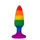 Силіконова анальна пробка Wooomy Hiperloo Silicone Rainbow Plug M, діаметр 2,9 см, довжина 11 см