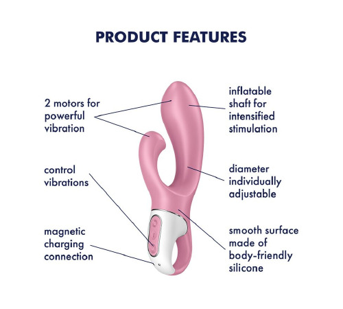 Вібратор-кролик надувний Satisfyer Air Pump Bunny 2