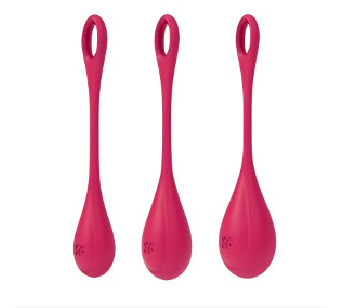 Набір йоні намистин Satisfyer Yoni Power 1 Red, діаметр 2-2,5-3см, вага 22-46-74г