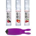 Набор из 3-х вкусов стимулирующего лубриканта Amoreane Med (3х10мл) и вибропули Adrien Lastic Purple