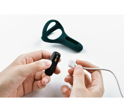 Подвійне ерекційне кільце Fun Town Rise Turquoise, керування зі смартфона