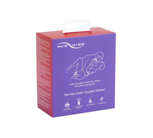 Недорогой вибратор для пар We-Vibe Unite Purple, однокнопочный пульт ДУ