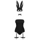 Эротический костюм кролика Obsessive Bunny costume S/M, black, боди, чокер, гартеры, чулки, маска