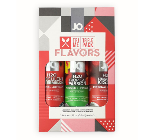Набір System JO Tri-Me Triple Pack — Flavors (3×30 мл) три різні смаки оральних змазок