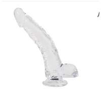 Прозорий фалоімітатор Alive Jelly Dildo Stallion, ТПЕ, присоска, діаметр 3,5 см, довжина 22 см