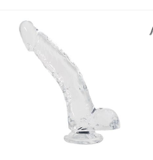 Прозрачный фаллоимитатор Alive Jelly Dildo Stallion, ТПЕ, присоска, диаметр 3,5см, длина 22см