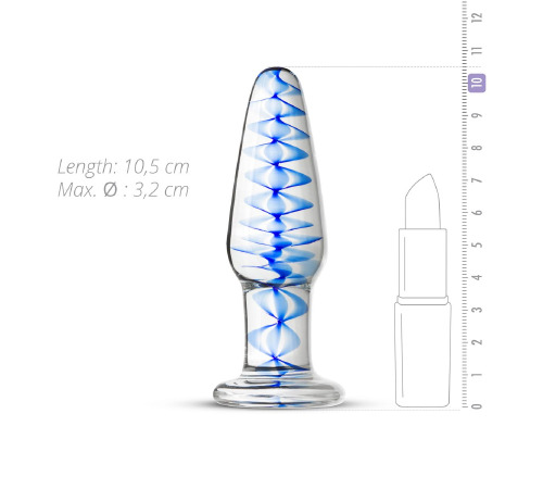 Стеклянная анальная пробка с внутренней спиралью Gildo Glass Buttplug No. 23