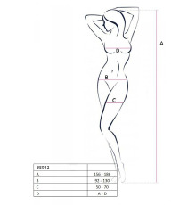 Ажурный бодистокинг с чулками Passion BS082 black