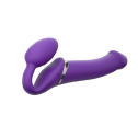 Безремневой страпон с вибрацией Strap-On-Me Vibrating Violet L, диаметр 3,7см, пульт ДУ, регулируемы
