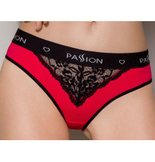 Трусики с широкой резинкой и кружевом Passion PS001 PANTIES red/black, size M