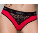 Трусики с широкой резинкой и кружевом Passion PS001 PANTIES red/black, size M