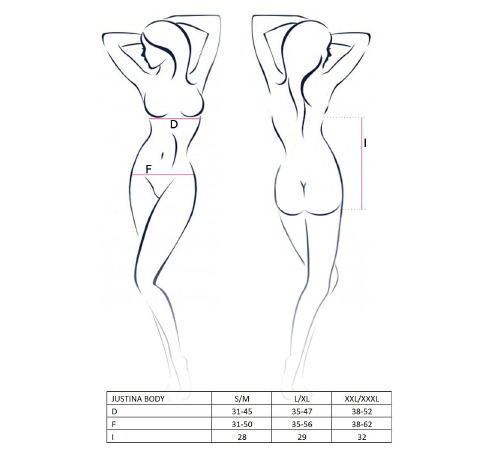 Боди монокини с открытой грудью JUSTINA BODY black S/M - Passion