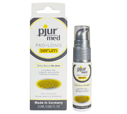 Пролонгирующий гель pjur MED Prolong Serum 20мл, создает невидимую пленку снижающую чувствительность