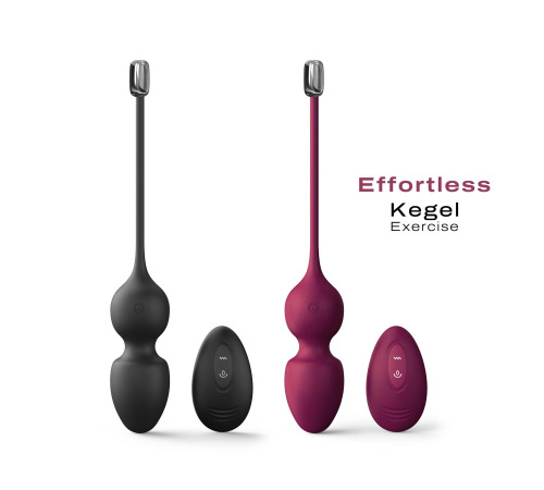 Вагинальные шарики Dorcel LOVE BALLS BLACK, вибрации и движения внутреннего шарика, пульт ДУ