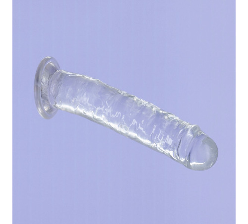 Прозрачный фаллоимитатор на присоске ADDICTION Vertical Dong 7″, вибропуля в подарок