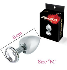 Анальна пробка з кристалом MAI Attraction Toys №73, довжина 8см, діаметр 3 см