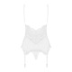 Сатиновый кружевной корсет Obsessive 810-COR-2 babydoll & thong S/M, белый, корсет, танга
