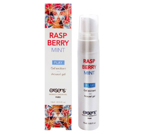 Стимулювальний гель EXSENS Kissable Raspberry Mint 15мл можна для поцілунків, охолоджувальний