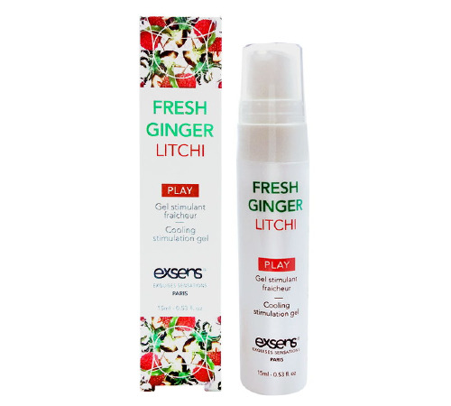 Стимулирующий гель EXSENS Kissable Fresh Ginger Litchi 15мл, можно для поцелуев, охлаждающий