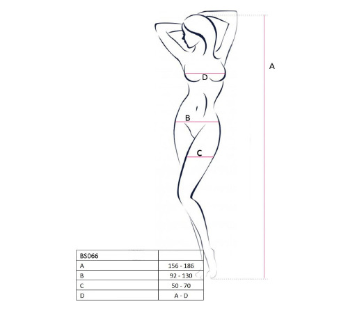 Бодистокинг Passion BS066 black, комбинезон, имитация чулок и пояса