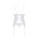 Корсет Passion Ursula Corset white XXL/XXXL, с пажами, трусики с ажурным декором и открытым шагом