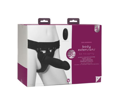 Набір для страпона з вібрацією Doc Johnson Body Extensions - BE Naughty - Black