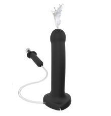 Кончающий фаллоимитатор Strap-On-Me Dildo Cum Black, диаметр 3,6см, силикон, насадка для страпона