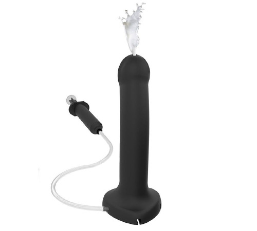 Фалоімітатор, що кінчає Strap-On-Me Dildo Cum Black, діаметр 3,6 см, силікон, насадка для страпону