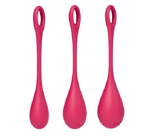 Набір йоні намистин Satisfyer Yoni Power 1 Red, діаметр 2-2,5-3см, вага 22-46-74г