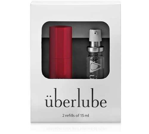 Премиум лубрикант 3-в-1 на силиконовой основе Uberlube Good-to-Go Red (15 мл) + кейс